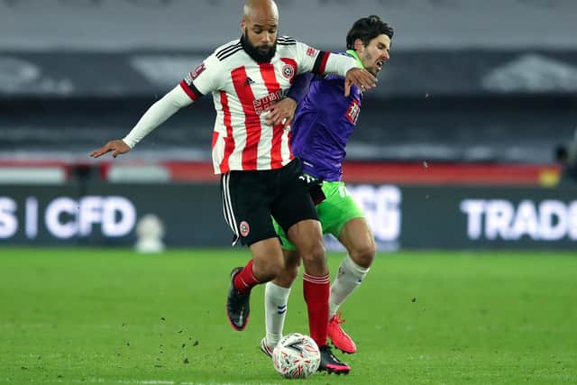 David McGoldrick played in a deeper lying role as Sheffield United tweaked their formation against Bristol City: Simon Bellis/Sportimage