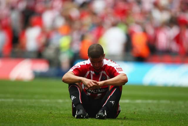 A despondent Kyle Walker of Sheffield United after defeat in the 2009 play-off final to Burnley at Wembley (Jamie McDonald/Getty Images)