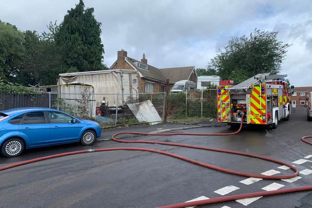 Firefighters dealt with an industrial fire in a Sheffield suburb this morning.