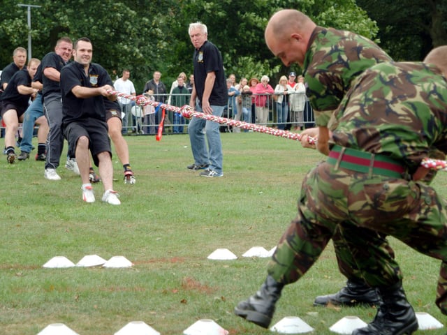 Ashfield Rugby Club members beat the Army at the Ashfield Show tug of war.