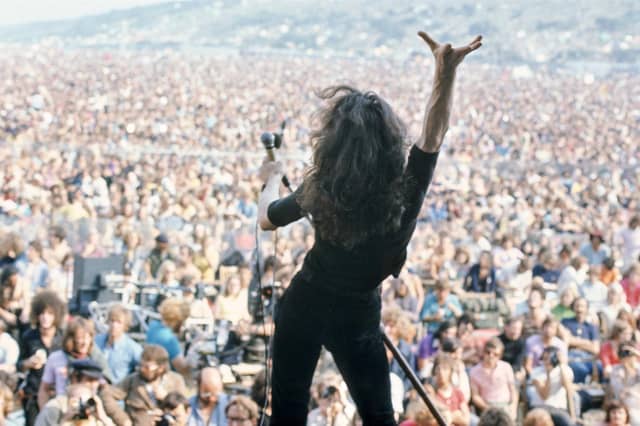 50th Anniversary of the Isle of Wight Festival Celebrated in Landmark Exhibition
Paul Rodgers has the crowd in the palm of his hand. Free perform at the Isle of Wight Music Festival 1970. Photograph by Charles Everest