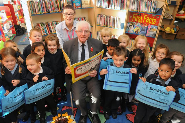 Hadrian Primary School's reception class looks delighted to be involved in a national scheme called Book Time. Remember this from 16 years ago?