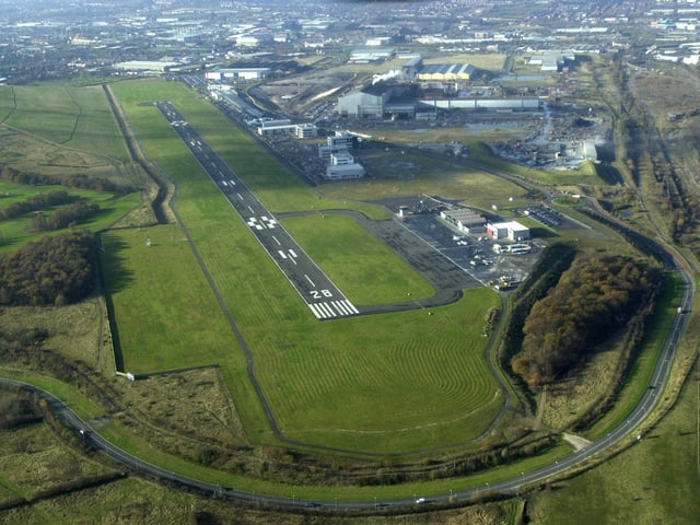 Sheffield City Airport pictured from the air