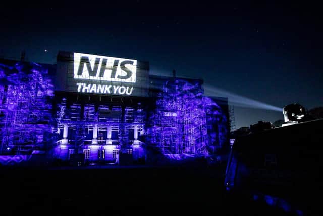 Wentworth Woodhouse goes blue in tribute to NHS heroes and other key workers on the frontline of the battle against coronavirus