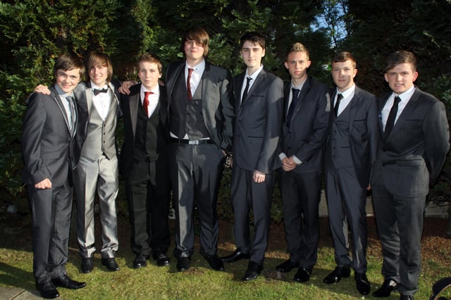 Newbold School Prom at Sitwell. Luke Wharton, Ollie Horner, Mike Whittaker, Ross Stoppard, Josh Poole, Tom Palmer, Connor Smith, Joel Gillam-Kenny.