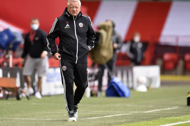 Sheffield United's manager Chris Wilder was back in front of the media this morning as the Blades get ready to take on Tottenham on Thursday night. (Oli Scarff/Pool via AP)