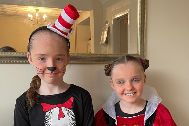 Katie aged 11 as Cat in the Hat and Sophie age 8 Queen of Hearts from emsworth