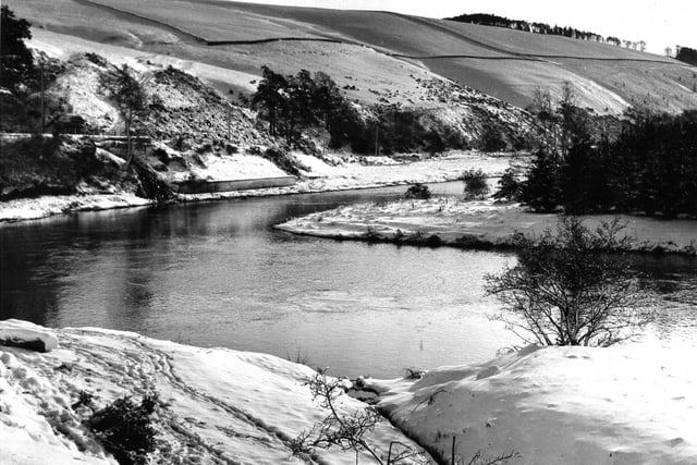 The River Tweed between Peebles and Galashiels in Peeblesshire on 19 November, 1962