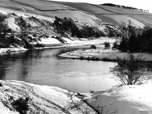 The River Tweed between Peebles and Galashiels in Peeblesshire on 19 November, 1962