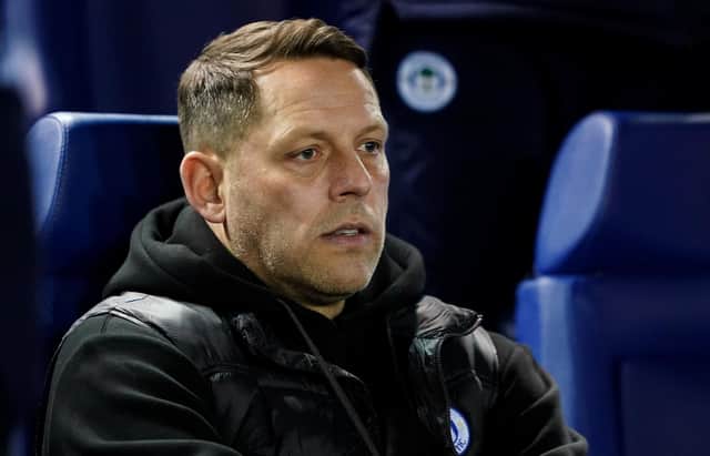 Wigan Athletic manager Leam Richardson was not happy with Sheffield Wednesday's penalty. (Zac Goodwin/PA Wire)