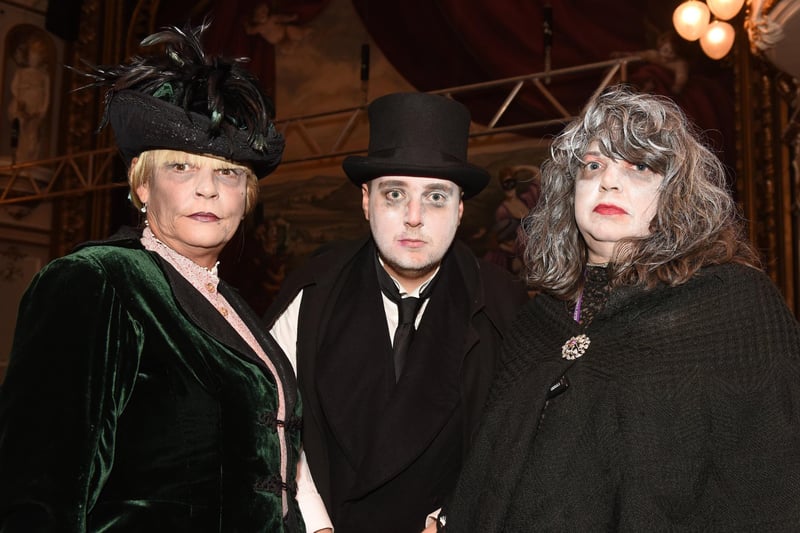 From left, Jill Francis, James McCready and Louisa Cottingham when they hosted ghost tours of the Lyceum Theatre, Sheffield during  Fun Palaces event