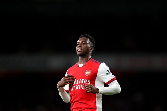 West Ham United, Crystal Palace, and Leeds United are interested in signing Arsenal striker Eddie Nketiah. (Transfer Market Web)

(Photo by Alex Pantling/Getty Images)