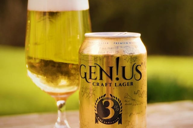 The UK’s first light craft lager, Gen!us was launched in 2018 with a mission to make healthier drinking a pleasure, not a compromise. Brewed with the finest pilsner malts and three hop varieties, Gen!us is 3% ABV and 79kcal per can – less than an apple.