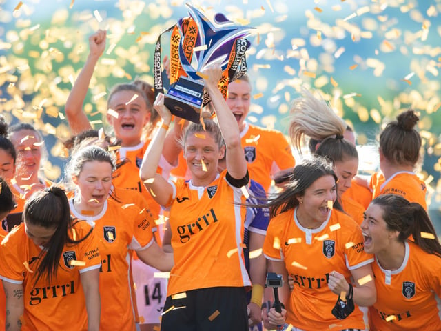 Scotland legend Leanne Ross lifts Glasgow City's record breaking 14th Scottish Women's Premier League title at Broadwood Stadium.