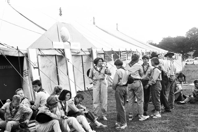 Youngsters from around the world joined the Peak 90 International Scout and Guide Camp at Chatsworth Park, Derbyshire in July 1990