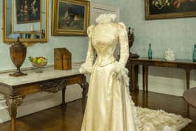 Recently acquired by Barnsley Museums, the conserved dress, worn for her marriage to Mr Frank Huntsman, West Retford Hall, will be on display until December.