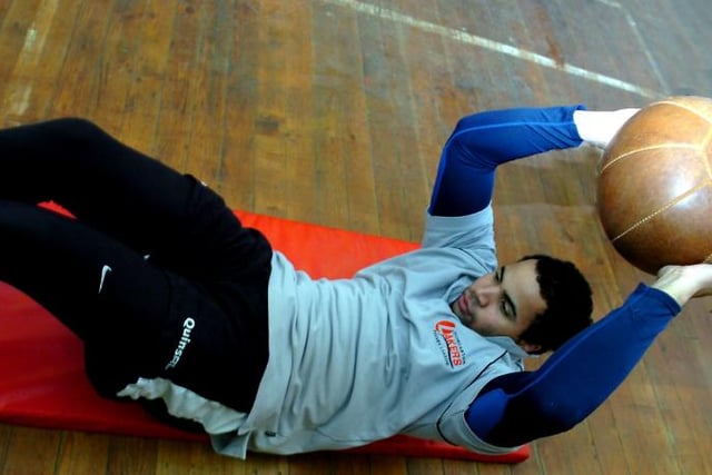 Doncaster Lakers player Rikki Sheriffe at the gym in 2006.