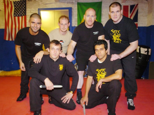 Martial arts instructor Mick Shore taught knife and needle combat skills in his gym on Beckett Road in 2008. Back L-R are Banny theoclitou, of Mansfield, David Chambers, of Barnsley, Barry Williams, of Doncaster, and Andy Squires, of Blaxton. Front L-R are Mick Shore, and  Luke Durham, of Retford.