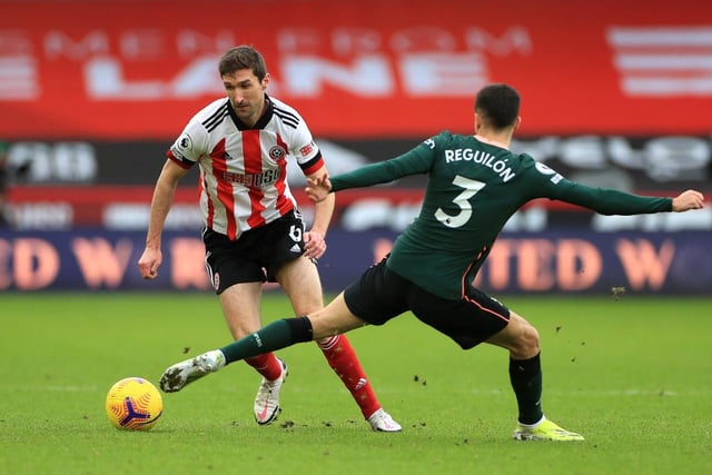 The only survivor from that starting XI seven years ago, Basham is still a key member of the Blades' squad. The 32-year-old has played in every single one of United's Premier League matches this season. (Photo by Mike Egerton - Pool/Getty Images)