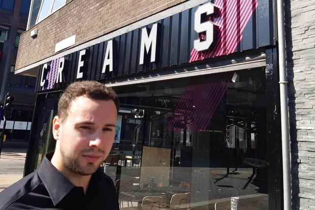 Creams, on Division Street, Sheffield, has opened up in the former Sa-Kis clothing shop, which has been vacant for some time. PIctured in front of the shop is manager Reece Smillie