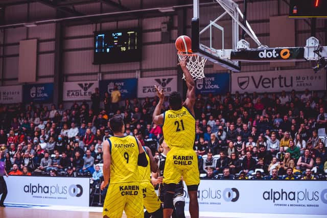 Marcus Delpeche put in a career-best performance for Sheffield Sharks against Manchester Giants last time out. Photo: Adam Bates.