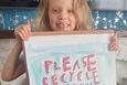 Some of little Chloe's artwork has been donated to raise money for the Sectrum Wasp charity but here it has also helping to raise environmental messages by urging people to "Please Recycle."