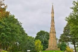 A memorial to the victims of the cholera epidemic of 1832. Of the 402 victims of the disease 339 were buried in grounds between Park Hill and Norfolk Park adjoining Clay Wood. Money from the treasurers of the Board of Health was set aside for a monument for the site.
