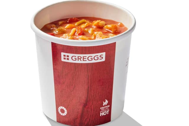 The spicy chicken and red pepper soup is one of the new autumn menu items launching at Greggs.