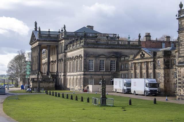 Setting up for filming of The Crown at Wentworth Woodhouse near Rotherham. Picture Tony Johnson