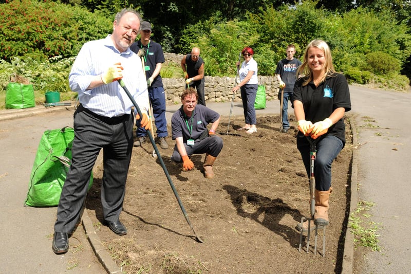 Coun Jim Foreman, left, lends a hand at Cleadon Park, during Love Parks Week. He is pictured with Green Exercise project officer Nicola Bruce, right, and volunteers. Remember this?