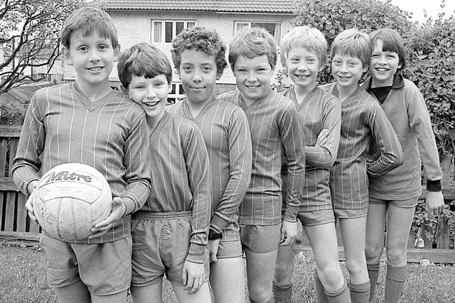 The 5-a-side football team from Lindisfarne Middle School in Alnwick, pictured in May, 1985.