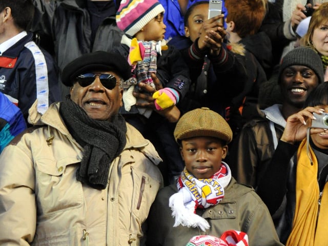 Hawks fans at Anfield. Picture by Allan Hutchings.