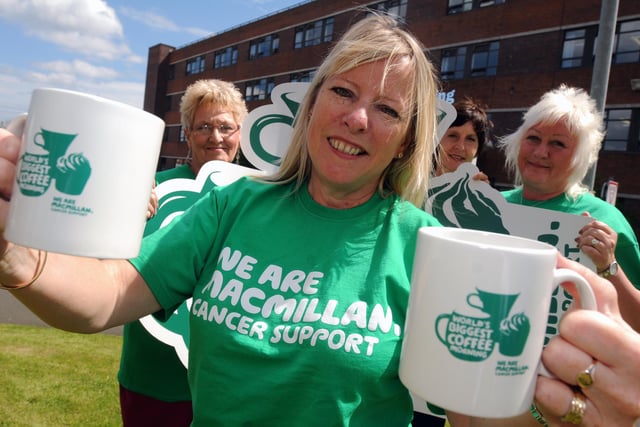 Macmillan Cancer fundraising manger Lindsay Kay was pictured with volunteers Brenda Ridge, Suzanne Appleby and Shirley Walker in 2013.