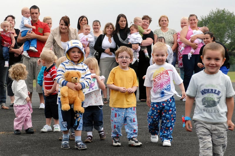 Children from Lord Blyton Primary School were taking part in the Barnardo's Big Toddle in 2009. Is there someone you know in this photo?