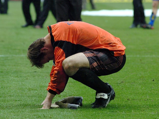 Stags keeper Kevin Pilkington feels the pain of defeat.