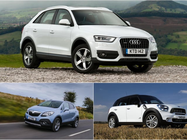 Strong performances for Audi and Vauxhall show there's plenty of mileage in this constantly-growing segment.
Audi Q3 (2011 - 2018) 96.5%; Vauxhall Mokka petrol (2012 - 2019) 95.2%; Mini Countryman (2010 - 2017) 87.1%