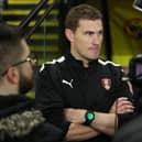 Rotherham United manager Matt Taylor speaks to the media: Kieran Cleeves/PA Wire.