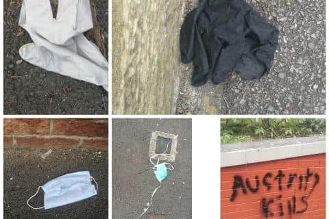 Gloves and masks found discarded on the streets of Sheffield during the coronavirus crisis (pic: Jodie Myles)