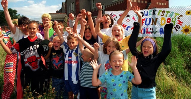 Children from the Flower Estate as the Family fun day in 1997
