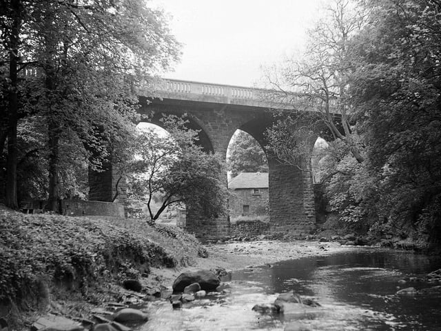Colinton Bridge on the Water of Leith at Spylaw Park in 1950.