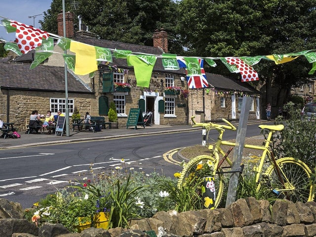 Cycle-themed decorations up for the Tour de France in Grenoside