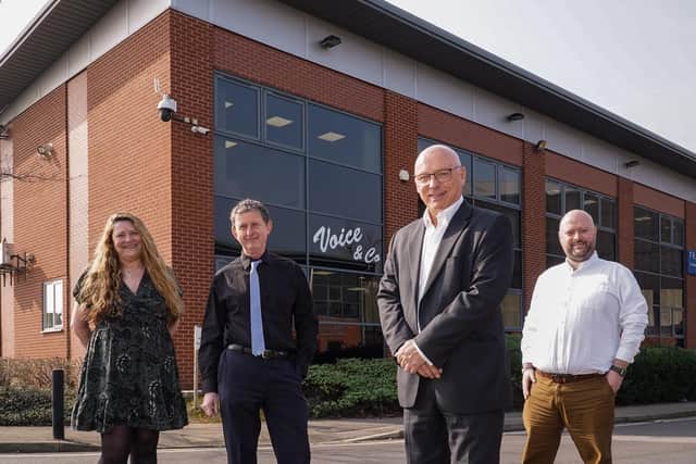 From left: Mandy Guest, partner of Voice & Co, Hugh Voice, partner and founder, Peter Watson, managing director of Hentons and Tim Baum Dixon, partner of Hentons who heads the firm’s Sheffield office.