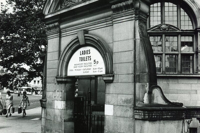 Sheffield Town Hall women's toilets in 1976. They were reached by stairs, used to have attendants looking after them and women had to pay to use them