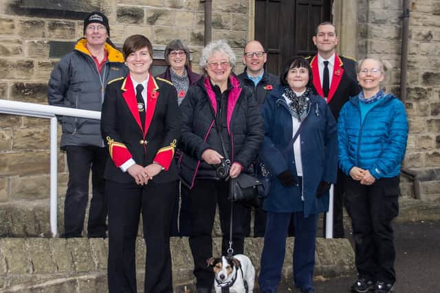 Members of Action for Knowle Top, outside Knowle Top Chapel, in Stannington. They are hoping to raise money to buy the building for their community