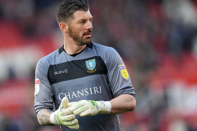 Keiren Westwood was back in training with the Sheffield Wednesday first team today. (Pic Steve Ellis)