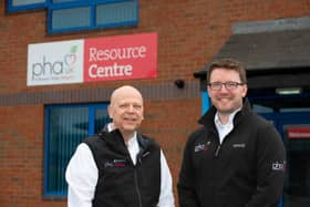 Dr Iain Armstrong, Chair of PHA UK (left) with Shaun Clayton, the charity's Director of Membership Support (right)