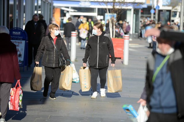 On the final day before non-essential shops will close for a month, shoppers hit Primark and other Sunderland shops.