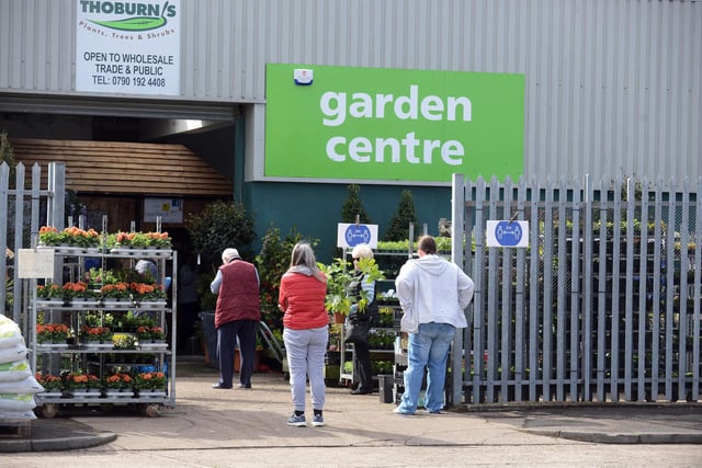 Customers at Thoburn's Plants, Trees and Shrubs in Hendon on Wednesday.
