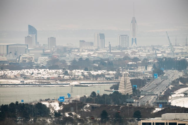 This was the snowy view from Portsdown Hill across to Portsmouth in March 2018. Picture: Keith Woodland