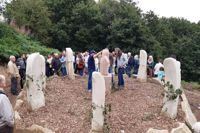 Visitors at Storrs Henge